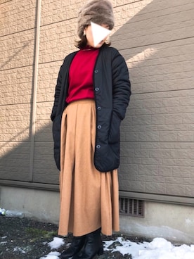 「shuca（シュカ）のアイテム（帽子）」を使った、あい☻はぐさん（レディース・159cm）の冬コーディネート