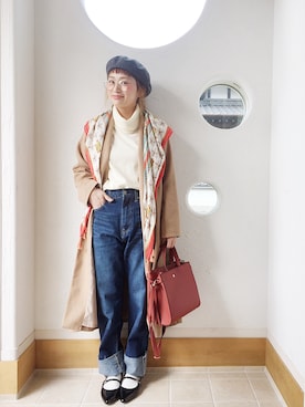 「archives（アルシーヴ）のアイテム（財布/小物）」を使った、きゃのさん（レディース・155cm）の冬コーディネート