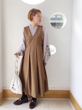 「スプリングSENSEOFPLACE」｜「アイテム（その他）」を使った、きゃのさん（レディース・155cm）の春コーディネート