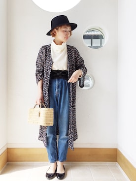 「RETRO GIRL（レトロガール）のアイテム（シャツワンピース）」を使った、きゃのさん（レディース・155cm）の春コーディネート