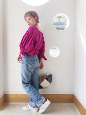 「フレッドペリー」｜「アイテム（アクセサリー）」を使った、きゃのさん（レディース・155cm）の秋コーディネート
