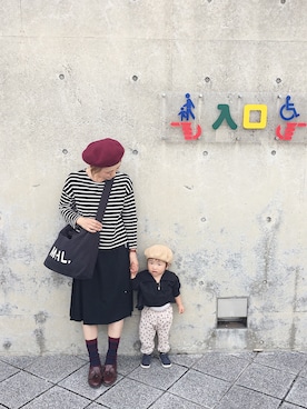 「フレッドペリー」｜「アイテム（ハンチング/ベレー帽）」を使った、きゃのさん（レディース・155cm）の秋コーディネート