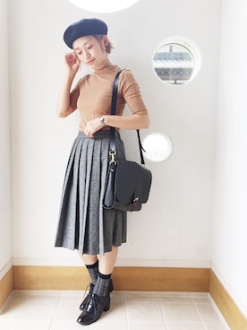 「フレッドペリー」｜「アイテム（アクセサリー）」を使った、きゃのさん（レディース・155cm）の秋コーディネート