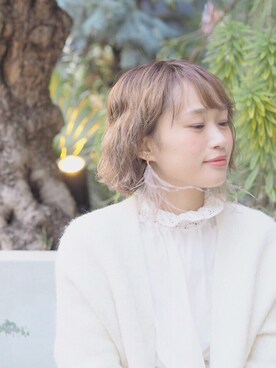 「アイテム（ピアス（片耳用）、ピンク系）」を使った、きゃのさん（レディース・155cm）の冬コーディネート