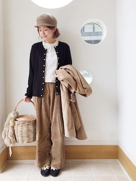 「archives（アルシーヴ）のアイテム（トレンチコート）」を使った、きゃのさん（レディース・155cm）の冬コーディネート