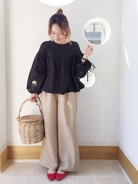 「赤い靴」｜「アイテム（アクセサリー）」を使った、きゃのさん（レディース・155cm）の春コーディネート