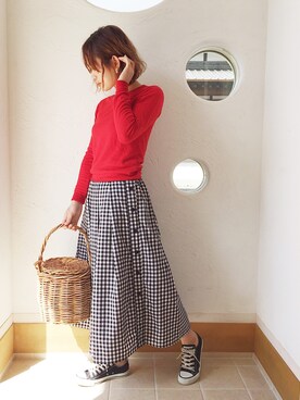 「CONVERSE（コンバース）のconverse（コンバース） ALL STAR OX（オールスターOX）（スニーカー）」を使った、きゃのさん（レディース・155cm）の春コーディネート