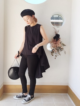 「CONVERSE（コンバース）のconverse（コンバース） ALL STAR OX（オールスターOX）（スニーカー）」を使った、きゃのさん（レディース・155cm）の夏コーディネート