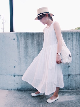 「BERRETTA（ベルレッタ）のアイテム」を使った、きゃのさん（レディース・155cm）の夏コーディネート