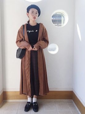 「archives e'pice（アルシーヴエピス）のアイテム（スカート）」を使った、きゃのさん（レディース・155cm）の秋コーディネート