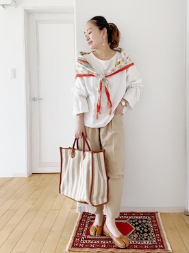 「archives（アルシーヴ）のアイテム（財布/小物）」を使った、きゃのさん（レディース・155cm）の春コーディネート