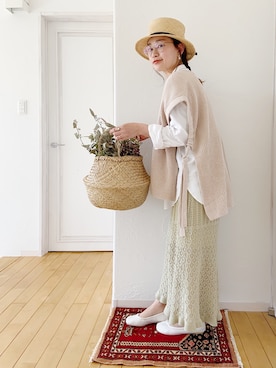 「BERRETTA（ベルレッタ）のアイテム」を使った、きゃのさん（レディース・155cm）の春コーディネート