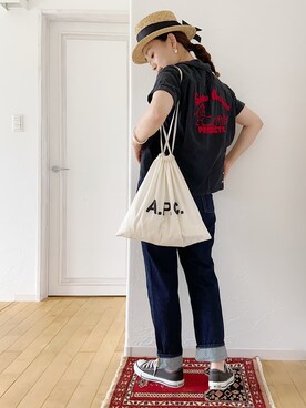 「CONVERSE（コンバース）のconverse（コンバース） ALL STAR OX（オールスターOX）（スニーカー）」を使った、きゃのさん（レディース・155cm）の夏コーディネート