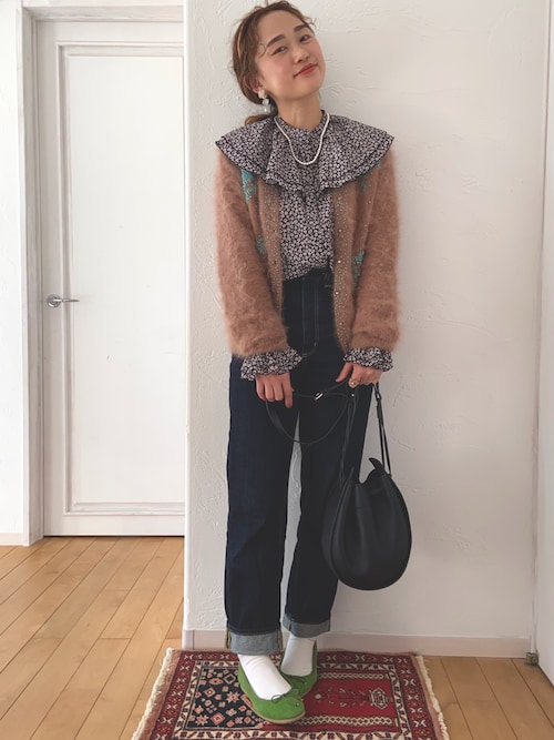 IENA（イエナ）の「アンゴラ混ビーズ刺繍カーディガン◇（カーディガン