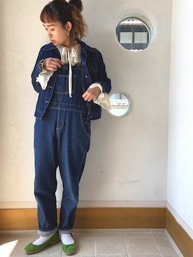 「cava cava（サヴァサヴァ）のアイテム（バレエシューズ）」を使った、きゃのさん（レディース・155cm）の春コーディネート