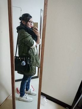 「キルティングコート」｜あきさん（レディース・150cm）の冬コーディネート