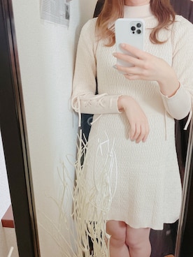「LILL（リル）のアイテム（ワンピース/ドレス）」を使った、rihoさん（レディース・159cm）の冬コーディネート
