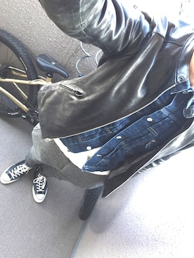 「ct70」｜「アイテム（ライダースジャケット）」を使った、AtsushiSanoさん（メンズ・184cm）の冬コーディネート