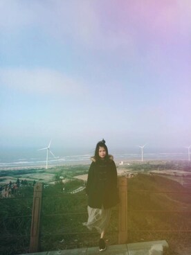 「earth music&ecology（アースミュージックアンドエコロジー）のアイテム（ダッフルコート）」を使った、Alinaさん（レディース・157cm）の冬コーディネート