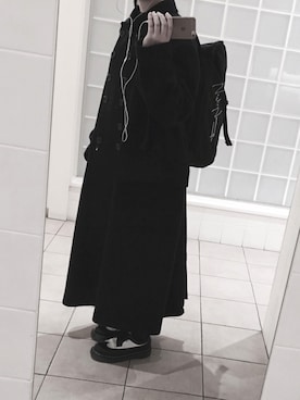 「Yohji Yamamoto（ヨウジヤマモト）のアイテム（ピーコート）」を使った、레さん（レディース・155cm）の冬コーディネート