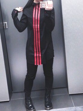 「red」｜「アイテム（その他）」を使った、레さん（レディース・154cm）の冬コーディネート