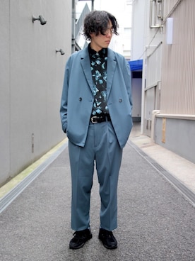 「tk.TAKEO KIKUCHI（ティーケータケオキクチ）のアイテム（パンツ）」を使った、tk.TAKEO KIKUCHIあべのQ'smallさん（メンズ・178cm）の春コーディネート