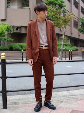 「tk.TAKEO KIKUCHI（ティーケータケオキクチ）のアイテム（テーラードジャケット）」を使った、tk.TAKEO KIKUCHIあべのQ'smallさん（メンズ・178cm）の秋コーディネート