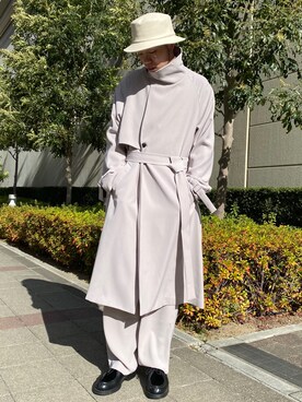 「tk.TAKEO KIKUCHI（ティーケータケオキクチ）のアイテム（トレンチコート）」を使った、tk.TAKEO KIKUCHIあべのQ'smallさん（メンズ・178cm）の冬コーディネート