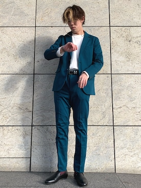 「tk.TAKEO KIKUCHI（ティーケータケオキクチ）のアイテム（テーラードジャケット）」を使った、tk.TAKEO KIKUCHIあべのQ'smallさん（メンズ・178cm）の冬コーディネート