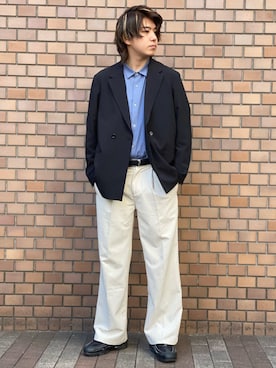 「tk.TAKEO KIKUCHI（ティーケータケオキクチ）のアイテム（テーラードジャケット）」を使った、tk.TAKEO KIKUCHIあべのQ'smallさん（メンズ・178cm）の春コーディネート
