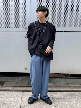 「tk.TAKEO KIKUCHI（ティーケータケオキクチ）のアイテム（ノーカラージャケット）」を使った、tk.TAKEO KIKUCHIあべのQ'smallさん（メンズ・165cm）の春コーディネート