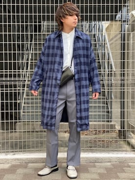 「tk.TAKEO KIKUCHI（ティーケータケオキクチ）のアイテム（バッグ）」を使った、tk.TAKEO KIKUCHIあべのQ'smallさん（メンズ・180cm）の春コーディネート