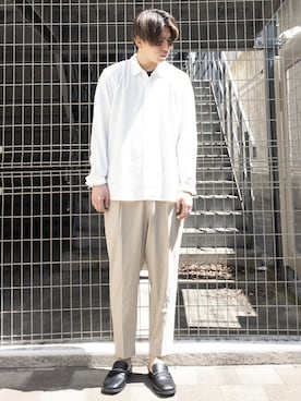 「tk.TAKEO KIKUCHI（ティーケータケオキクチ）のアイテム（パンツ）」を使った、tk.TAKEO KIKUCHIあべのQ'smallさん（メンズ・180cm）の春コーディネート
