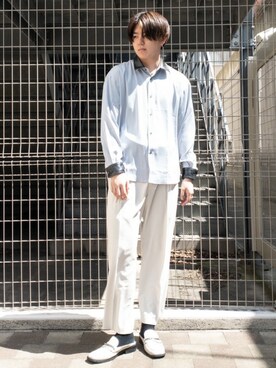 「tk.TAKEO KIKUCHI（ティーケータケオキクチ）のアイテム（シューズ）」を使った、tk.TAKEO KIKUCHIあべのQ'smallさん（メンズ・180cm）の春コーディネート