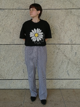 「tk.TAKEO KIKUCHI（ティーケータケオキクチ）のアイテム（パンツ）」を使った、tk.TAKEO KIKUCHIあべのQ'smallさん（レディース・153cm）の夏コーディネート