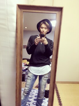 「DIESEL（ディーゼル）のアイテム（ハット）」を使った、ゆさん（メンズ・180cm）の春コーディネート