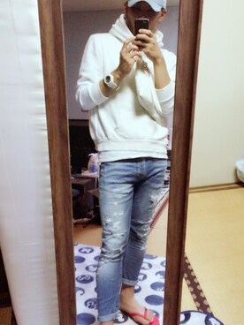 「POLO RALPH LAUREN（ポロ ラルフ ローレン）のアイテム（サンダル）」を使った、ゆさん（メンズ・180cm）の夏コーディネート