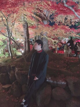 「SENSE OF PLACE by URBAN RESEARCH（センスオブプレイスバイアーバンリサーチ）のアイテム（チェスターコート）」を使った、ぱおさん（メンズ・168cm）の冬コーディネート