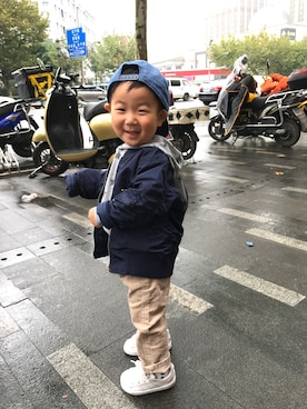 「ZARA（ザラ）のアイテム（ナイロンジャケット）」を使った、I'm Jasperさん（キッズ・90cm）の冬コーディネート