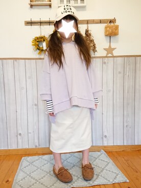 「BRANSHES（ブランシェス）のテレコ長袖Tシャツ（Tシャツ/カットソー）」を使った、ku-amiさん（キッズ・125cm）の春コーディネート