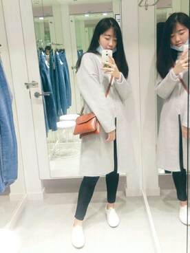 「NET（ネット）のアイテム（その他パンツ、ブラック系）」を使った、cincinさん（レディース・160cm）の冬コーディネート