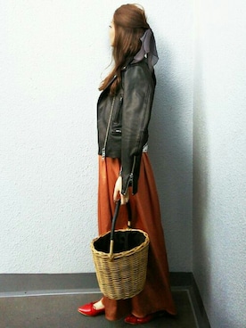 「DRWCYS」｜「アイテム（ライダースジャケット）」を使った、NICOさん（レディース・158cm）の冬コーディネート