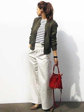 「COMMONWARE AMERICAN RAG CIE&Magine（コモンウェアアメリカンラグシーアンド マージン）のアイテム」を使った、NICOさん（レディース・158cm）の春コーディネート