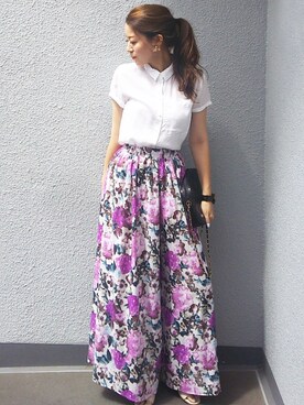「DRWCYS（ドロシーズ）のアイテム（パンツ）」を使った、NICOさん（レディース・158cm）の夏コーディネート
