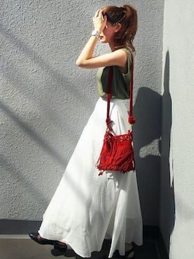 「COMMONWARE AMERICAN RAG CIE&Magine（コモンウェアアメリカンラグシーアンド マージン）のアイテム」を使った、NICOさん（レディース・158cm）の夏コーディネート