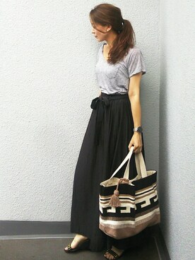 「DRWCYS」｜「アイテム（アナログ腕時計）」を使った、NICOさん（レディース・158cm）の夏コーディネート