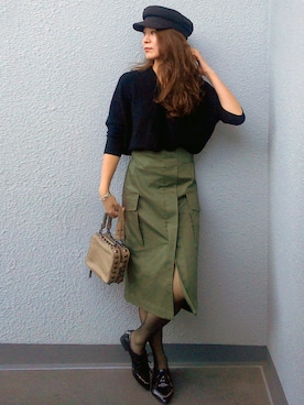 「KRIZIA（クリツィア）のアイテム」を使った、NICOさん（レディース・158cm）の秋コーディネート