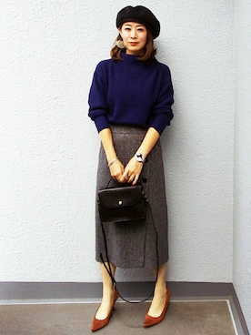 「SONIA RYKIEL（ソニアリキエル）のアイテム」を使った、NICOさん（レディース・158cm）の秋コーディネート