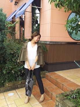 「Daniel Wellington」｜「アイテム（ミリタリージャケット）」を使った、NICOさん（レディース・158cm）の夏コーディネート