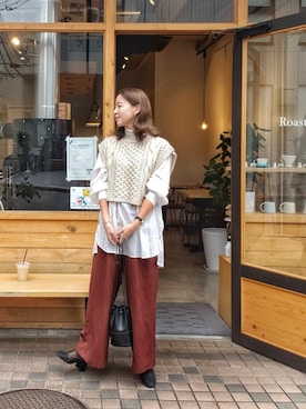「アイテム（ピアス（両耳用））」を使った、NICOさん（レディース・158cm・40代）の秋コーディネート